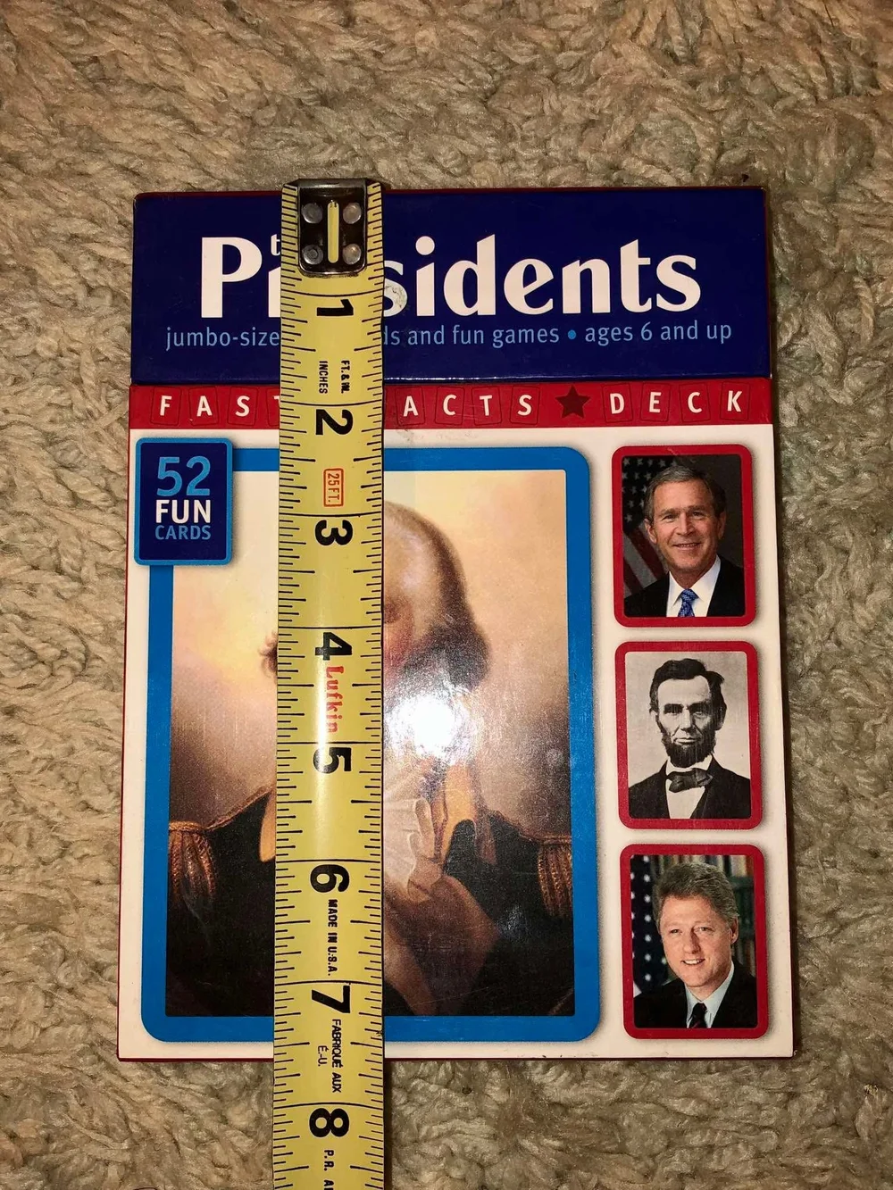 The Presidents Jumbo Fact Cards - Blue/Red